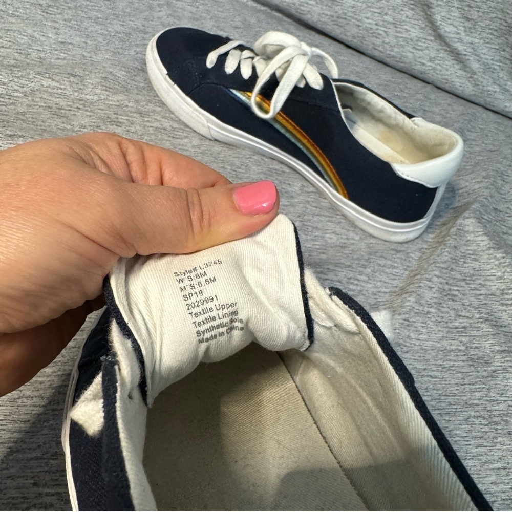 MADEWELL Delia Deep Navy Rainbow Sneakers, Women’s Size 8,‎ EUC - Picture 8 of 8